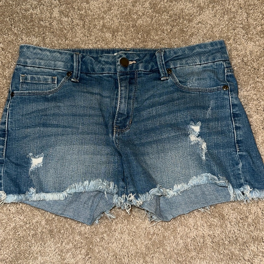 Just Black Blue Distressed Jean Shorts